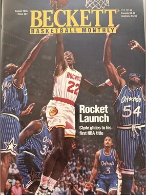Beckett Basketball Monthly #61 August 1995 Clyde Drexler Cover